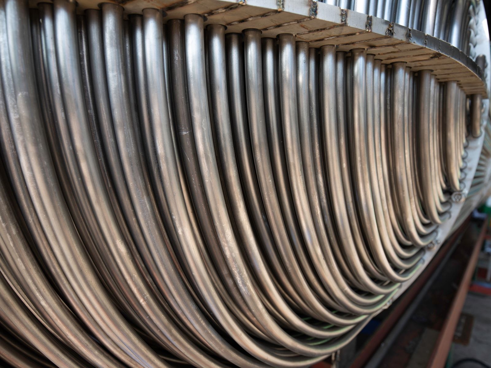 Haz tubular en U de un intercambiador de calor de carcasa y tubo